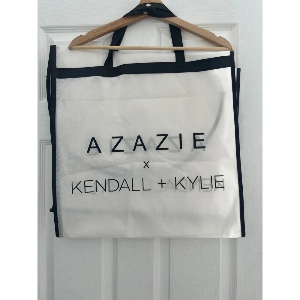 Azazie x Kendall + Kylie White Garment Bag Full Length Dress Cover with Handles